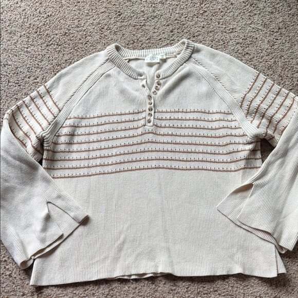 Atelier Reve Cream and Tan Womens sweater size L - Picture 3 of 6